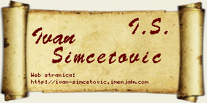 Ivan Simčetović vizit kartica